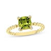 Thumbnail Image 1 of Cushion-Cut Peridot & Diamond Accent Ring 10K Yellow Gold