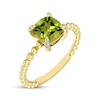 Thumbnail Image 2 of Cushion-Cut Peridot & Diamond Accent Ring 10K Yellow Gold
