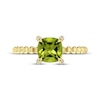 Thumbnail Image 3 of Cushion-Cut Peridot & Diamond Accent Ring 10K Yellow Gold