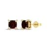 Thumbnail Image 1 of Cushion-Cut Garnet & Diamond Accent Stud Earrings 10K Yellow Gold
