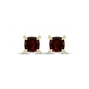Thumbnail Image 2 of Cushion-Cut Garnet & Diamond Accent Stud Earrings 10K Yellow Gold