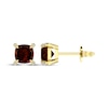 Thumbnail Image 3 of Cushion-Cut Garnet & Diamond Accent Stud Earrings 10K Yellow Gold