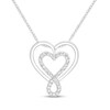 Thumbnail Image 1 of Diamond Double Heart Infinity Necklace 1/4 ct tw Sterling Silver 19"