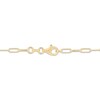 Thumbnail Image 4 of Puff Heart Dangle Station Paperclip Chain Bracelet 24K Yellow Gold Vermeil Sterling Silver 7.5"