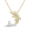 Thumbnail Image 1 of Diamond Dolphin Necklace 1/20 ct tw 10K Yellow Gold 18"
