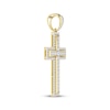 Thumbnail Image 2 of Men's Lab-Grown Diamond Pavé Cross Charm 2-1/2 ct tw 24K Yellow Gold vermeil Sterling Silver