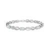 Thumbnail Image 1 of Oval-Cut Lab-Created Opal & Diamond Accent Infinity Bracelet Sterling Silver 7.25"