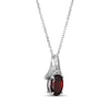 Thumbnail Image 2 of Oval-Cut Garnet & White Lab-Created Sapphire Necklace Sterling Silver 18"
