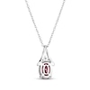 Thumbnail Image 3 of Oval-Cut Garnet & White Lab-Created Sapphire Necklace Sterling Silver 18"