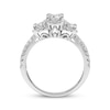 Thumbnail Image 3 of Memories Moments Magic Round-Cut Diamond Three-Stone Bridal Set 3/4 ct tw 10K White Gold