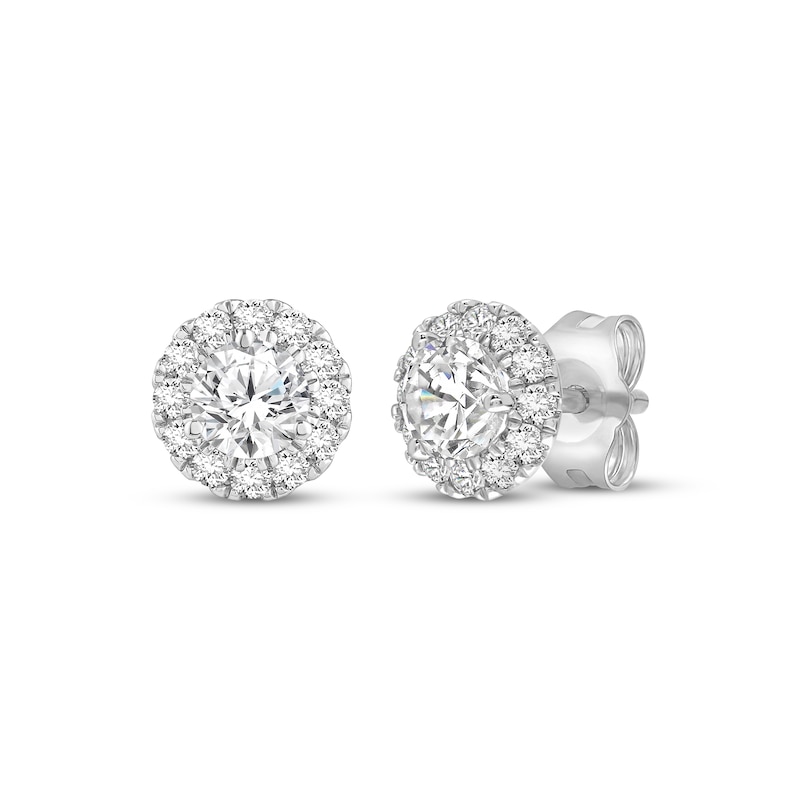 Main Image 1 of KAY Lab-Grown Diamonds Halo Stud Earrings 3 ct tw 10K White Gold