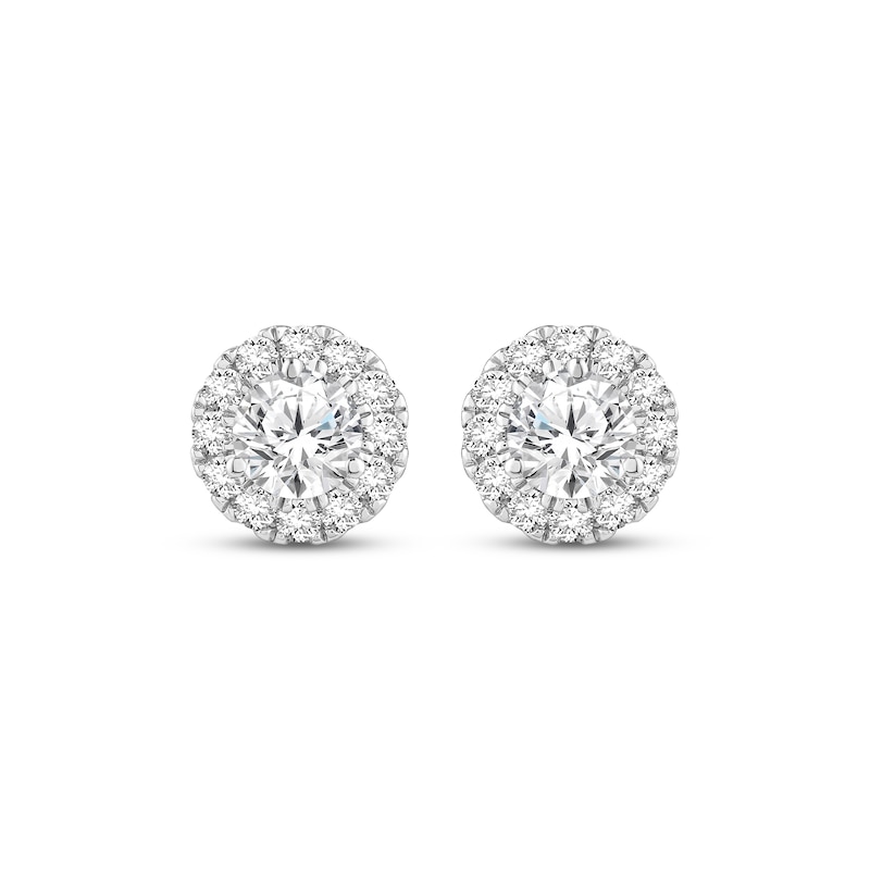 Main Image 2 of KAY Lab-Grown Diamonds Halo Stud Earrings 3 ct tw 10K White Gold