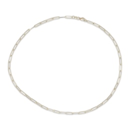 3.2mm Paperclip Chain Necklace Hollow 10K Yellow Gold 18.25"