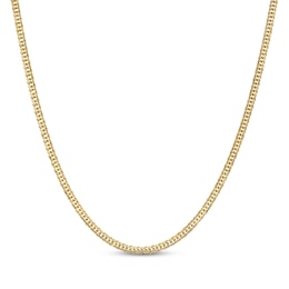 2mm Curb Chain Necklace Solid 10K Yellow Gold 18"