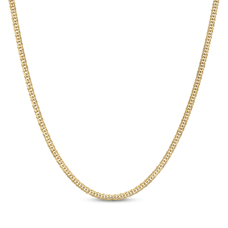 Main Image 1 of 2mm Curb Chain Necklace Solid 10K Yellow Gold 18"