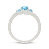 Thumbnail Image 3 of Swiss Blue Topaz & White Lab-Created Sapphire Ring Sterling Silver