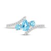 Thumbnail Image 4 of Swiss Blue Topaz & White Lab-Created Sapphire Ring Sterling Silver