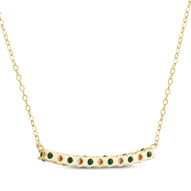 Main Image 3 of KAY Lab-Grown Diamonds Lab-Created Emerald Smile Necklace 3/8 ct tw 10K Yellow Gold 16"