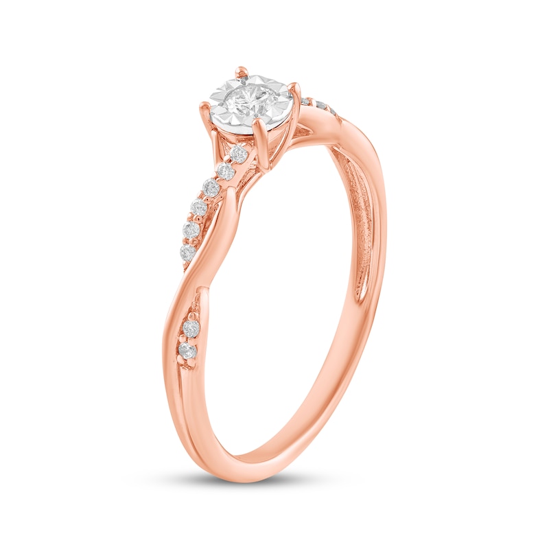 Main Image 2 of Adore Round-Cut Diamond Twist Engagement Ring 1/8 ct tw 10K Rose Gold