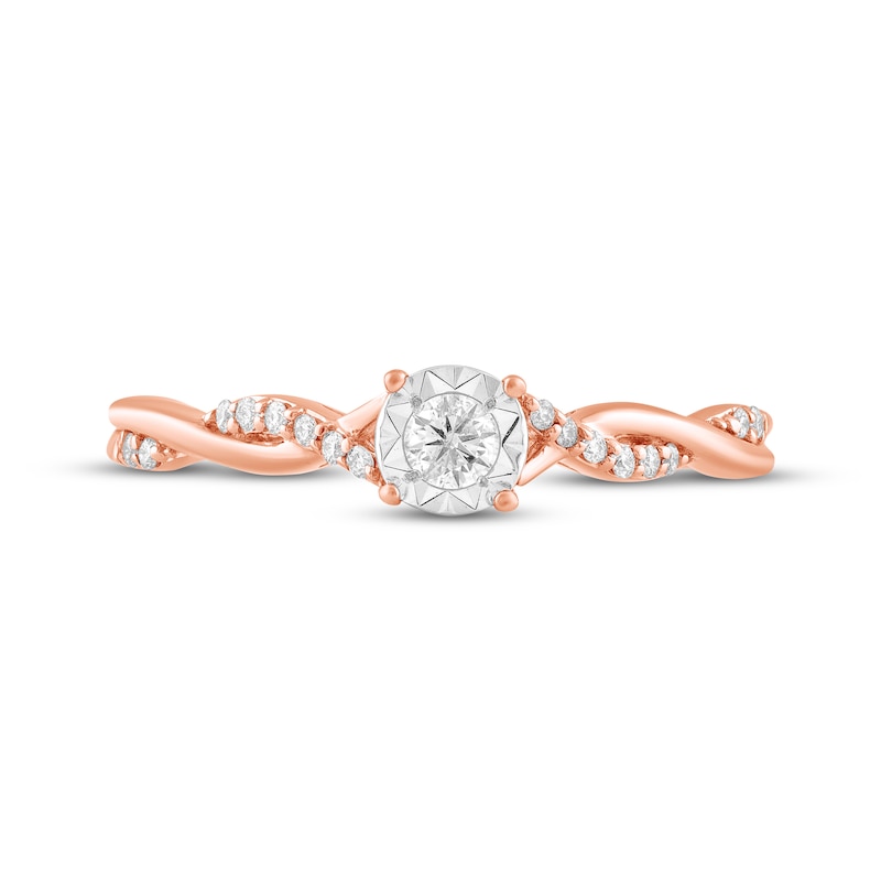 Main Image 3 of Adore Round-Cut Diamond Twist Engagement Ring 1/8 ct tw 10K Rose Gold