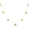 Thumbnail Image 1 of Disc Dangle Station Necklace Solid 10K Yellow Gold 18"