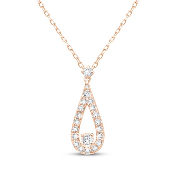 KAY Lab-Grown Diamonds Teardrop Necklace 1/2 ct tw 14K Rose Gold 18"