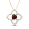 Thumbnail Image 1 of Cushion-Cut Garnet & Diamond Necklace 1/8 ct tw 10K Yellow Gold 18"