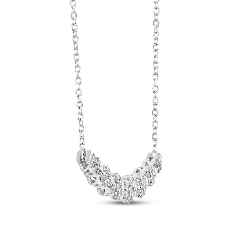 Main Image 2 of Multi-Diamond Smile Necklace 1/2 ct tw 14K White Gold 18"