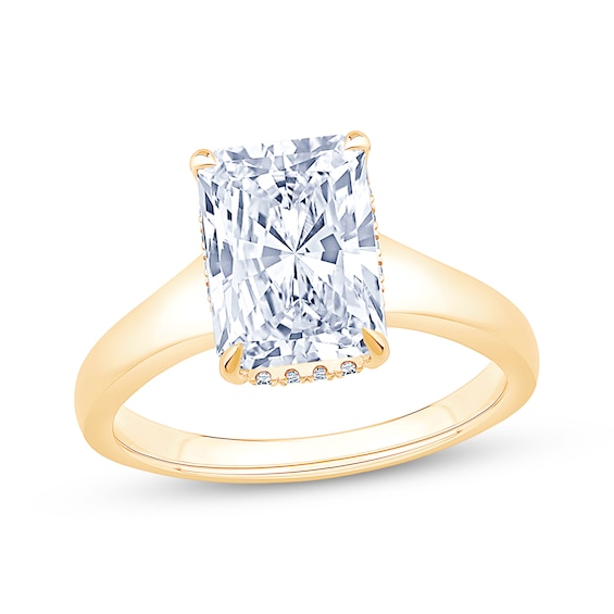 Adore Lab-Grown Diamonds Certified Radiant-Cut Solitaire Plus Engagement Ring 3 ct tw 14K Yellow Gold (F/VS2)