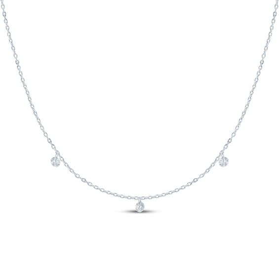 KAY Lab-Grown Diamonds Pierced Dangle Necklace 1/3 ct tw 10K White Gold 18"