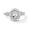Thumbnail Image 3 of Neil Lane Oval-Cut Green Quartz Engagement Ring 3/4 ct tw Diamond 14K White Gold