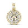 Thumbnail Image 4 of Men's Baguette & Round-cut Diamond & Lab-Created Ruby Panther Head Medallion Charm 1 ct tw 10K Yellow Gold