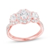 Oval-Cut Diamond Three-Stone Engagement Ring 1-1/2 ct tw 14K Rose Gold