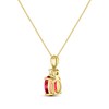 Thumbnail Image 2 of Oval-Cut Lab-Created Ruby & Diamond Necklace 10K Yellow Gold 18"
