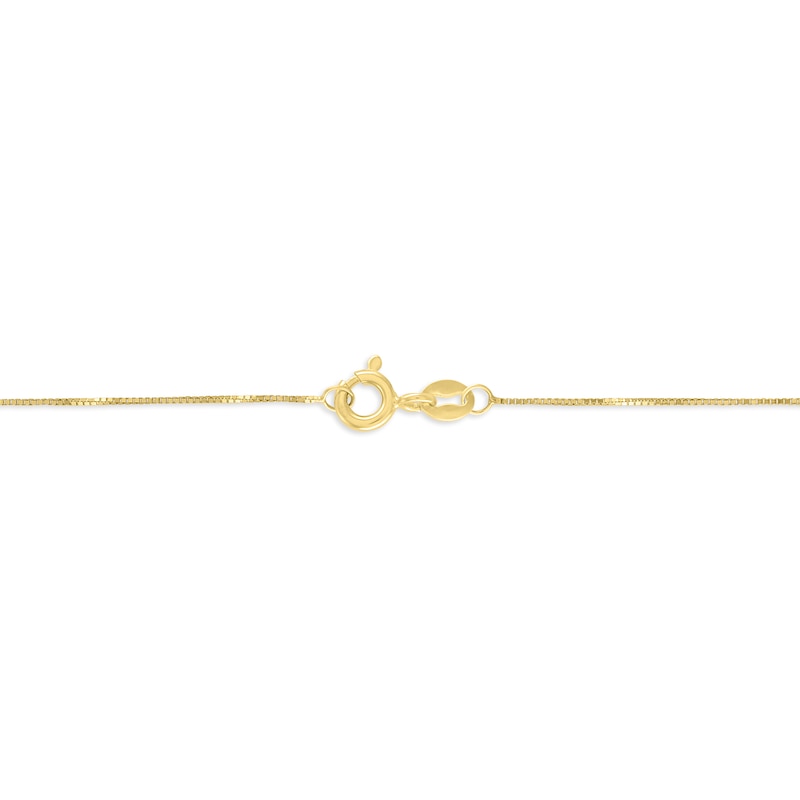 Oval-Cut Lab-Created Ruby & Diamond Necklace 10K Yellow Gold 18"
