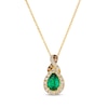 Thumbnail Image 1 of Le Vian Chocolate Twist Emerald Necklace 1/5 ct tw Diamonds 14K Honey Gold 19"