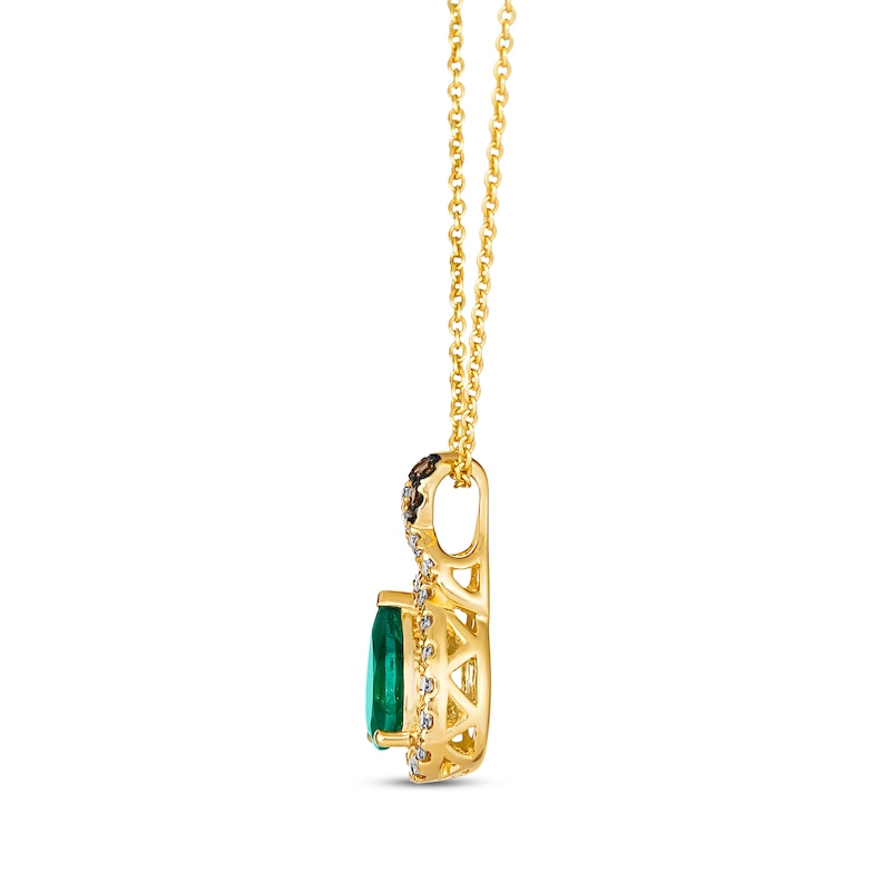 Main Image 2 of Le Vian Chocolate Twist Emerald Necklace 1/5 ct tw Diamonds 14K Honey Gold 19"