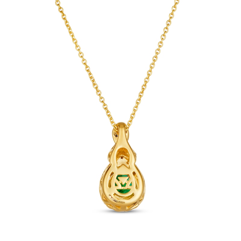 Main Image 3 of Le Vian Chocolate Twist Emerald Necklace 1/5 ct tw Diamonds 14K Honey Gold 19"