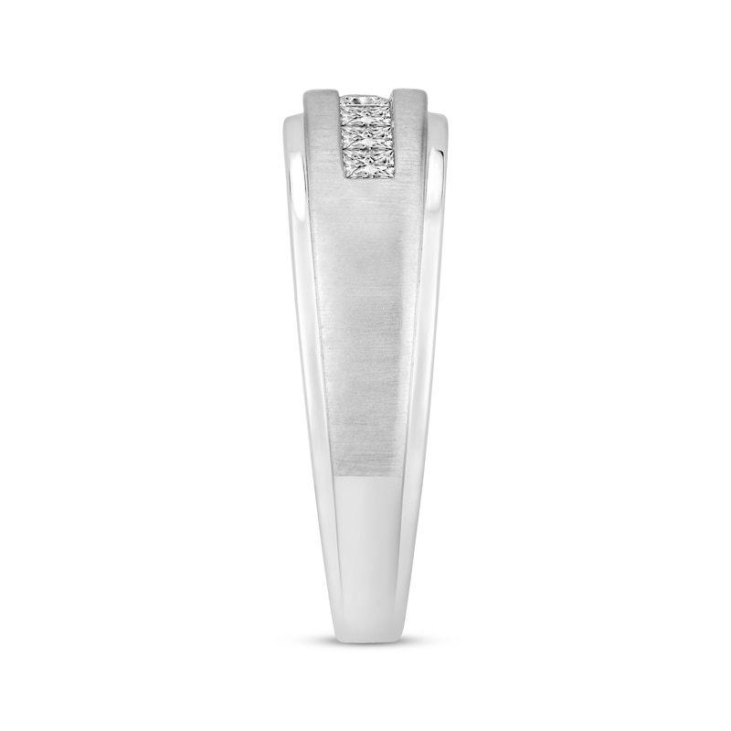 Main Image 2 of Men’s Square-Cut Diamond Wedding Band 1/2 ct tw 10K White Gold