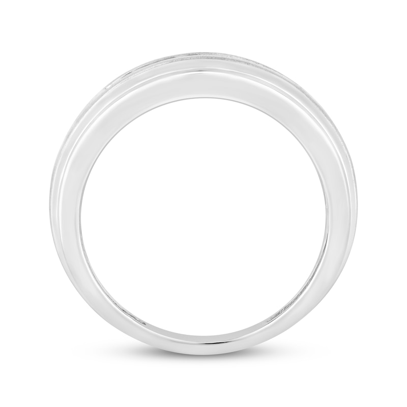 Main Image 3 of Men’s Square-Cut Diamond Wedding Band 1/2 ct tw 10K White Gold