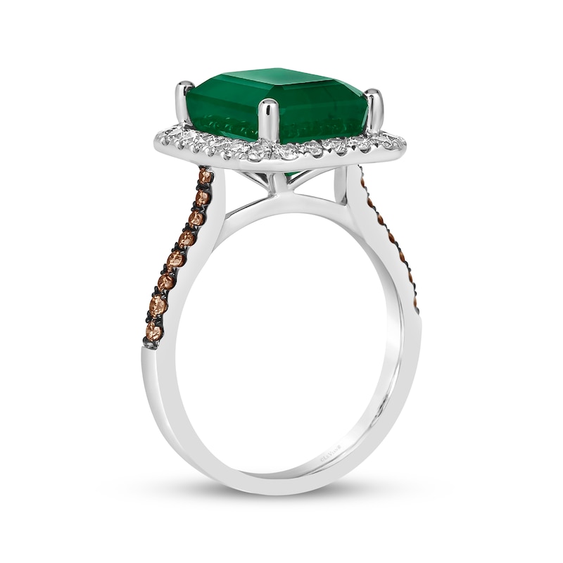 Main Image 3 of Le Vian Emerald-Cut Emerald Ring 5/8 ct tw Diamonds 14K Vanilla Gold