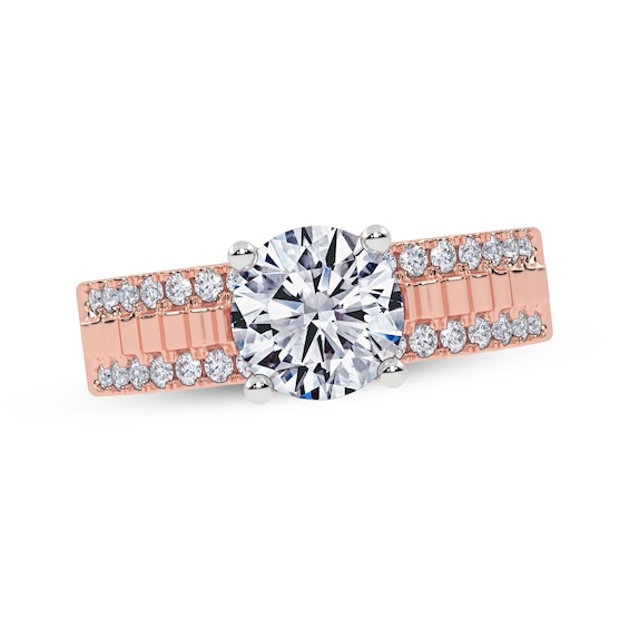 Adore Lab-Grown Diamonds Certified Round-Cut Wide Shank Engagement Ring 1-1/3 ct tw 10K Rose Gold