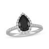 Thumbnail Image 1 of Neil Lane Pear-Shaped Black Diamond & White Diamond Engagement Ring 2 ct tw 14K White Gold