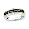 Thumbnail Image 1 of Adore Men's Round-Cut Black Diamond Wedding Band 3/4 ct tw 10K Two-Tone Gold