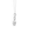 Thumbnail Image 2 of Diamond Seven-Stone Flower Twist Drop Necklace 1/4 ct tw 10K White Gold 18"