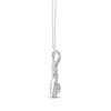 Thumbnail Image 3 of Diamond Seven-Stone Flower Twist Drop Necklace 1/4 ct tw 10K White Gold 18"