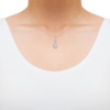 Thumbnail Image 4 of Diamond Seven-Stone Flower Twist Drop Necklace 1/4 ct tw 10K White Gold 18"