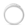Thumbnail Image 3 of Adore Men's Diamond Sculpted Wedding Band 1/15 ct tw 10K White Gold