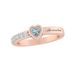 Color Stone Heart Ring