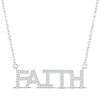 Thumbnail Image 1 of Diamond "Faith" Necklace 1/8 ct tw Sterling Silver 18"